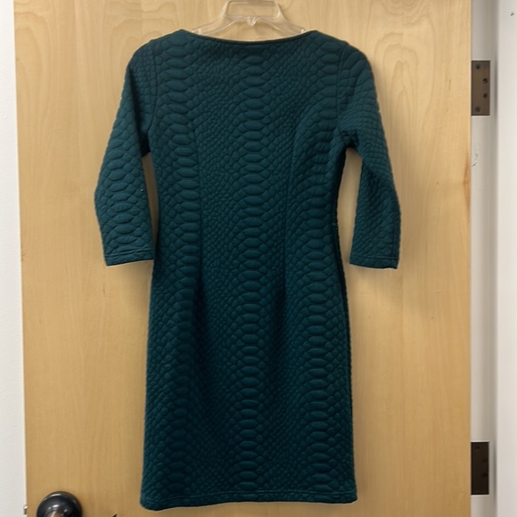 🌼3:$15🌼 Sharagano forest green textured dress size 6 - Picture 4 of 5